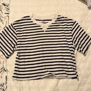 Madewell | Striped Black and White Boxy Shirt